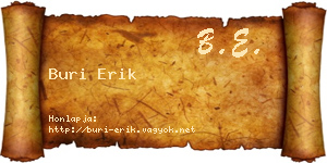 Buri Erik névjegykártya